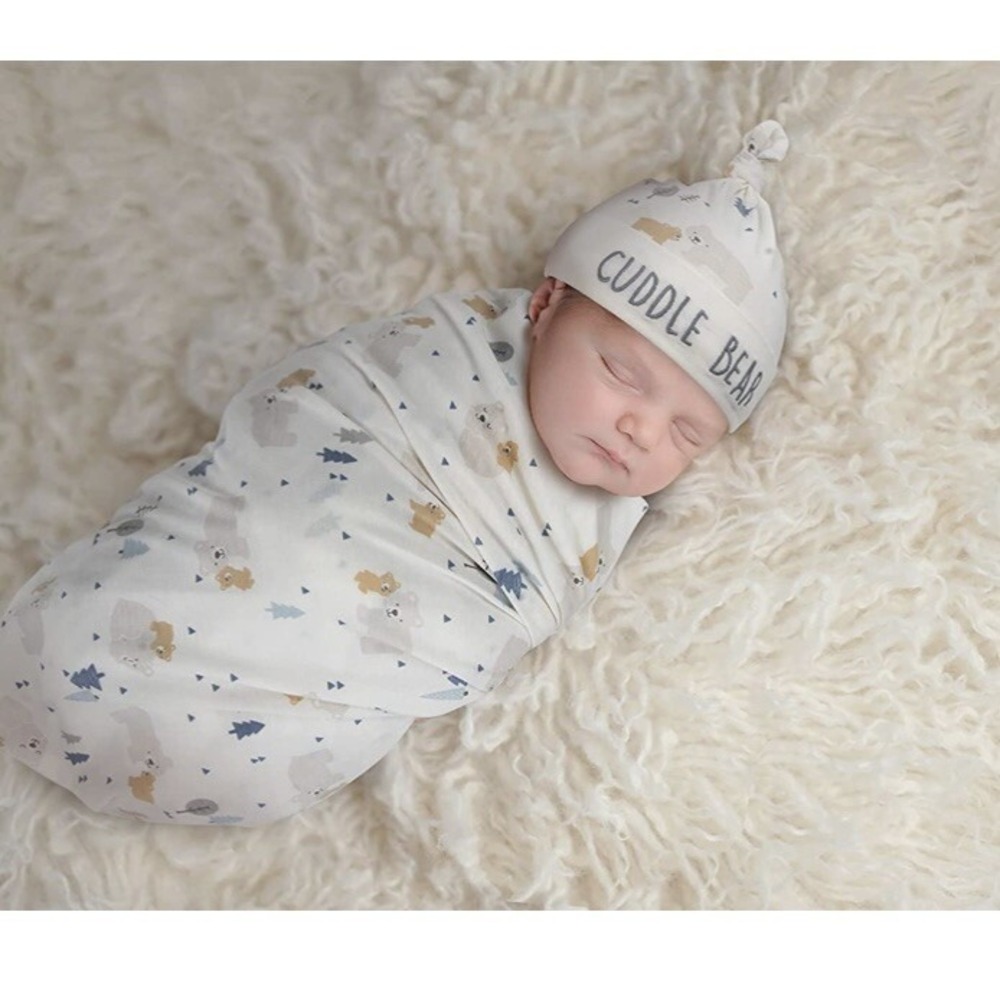 Wendy Bellissimo Photo Op Hat & Swaddle Gray New with Tags Cuddle Bear Soft Cute